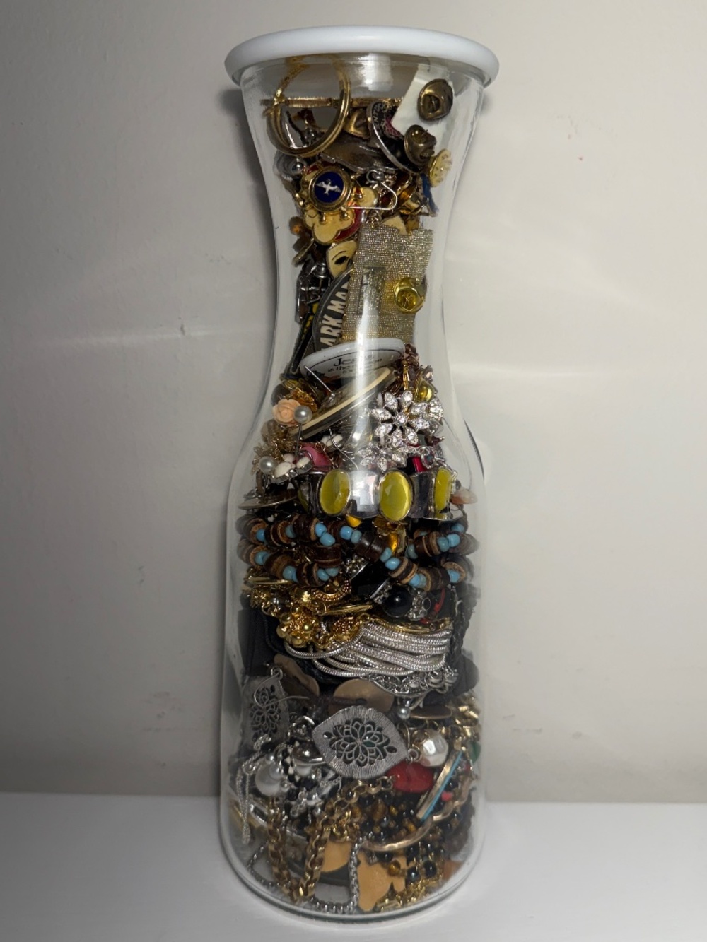 Mystery Jewelry/Pin Jar 4.5 Lbs Mixed Metals Silver Gold Tone Costume Beaded Lot